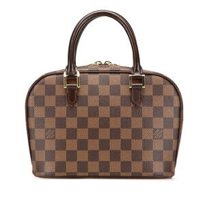 Louis Vuitton Damier Saria Handbag Brown Leather